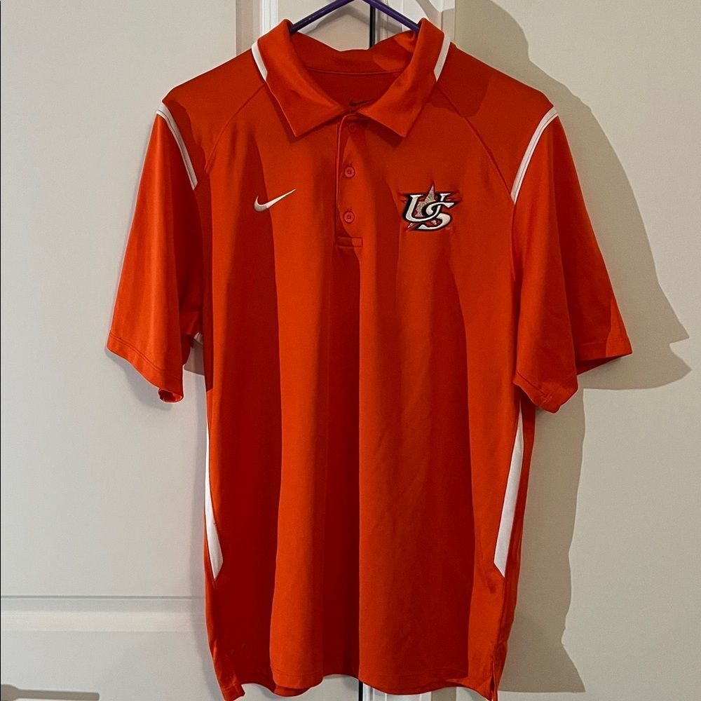 Nike Mens Athletic Trainer Team Issue USA Baseball golf polo tennis shirt S Sewn